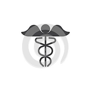 Medical caduceus icon vector