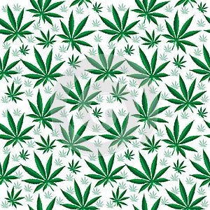 Medical cannabis seamless texture. Hemp background. wallpaper. Vector illustration