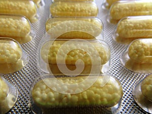 Medical capsule pills in blister pack