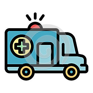 Medical car icon color outline vector
