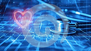 medical cardiology ecg background