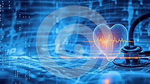 medical cardiology ecg background