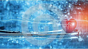 medical cardiology ecg background