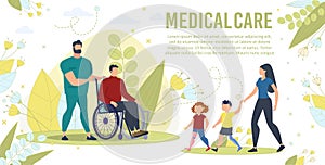 Medical Care for Disabled People Vector Banner