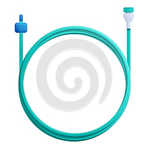 Medical catheter icon, cartoon style