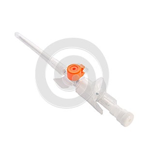 Medical catheter for intravenous infusion, modified. Isolate on a white background