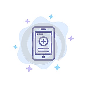 Medical, Cell, Phone, Hospital Blue Icon on Abstract Cloud Background