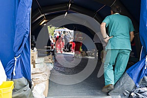 Medical center, Rieti Emergency Camp, Amatrice, Italy