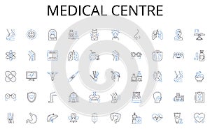 Medical centre line icons collection. Savory, Sweet, Delicious, Flavorsome, Appetizing, Mouthwatering, Refreshing vector
