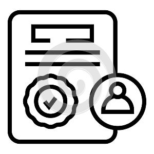 Medical certificate icon outline vector. Doctor health