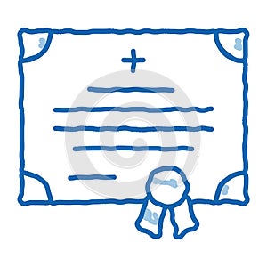 medical certificate of nurse degree doodle icon hand drawn illustration