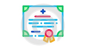 medical certificate of nurse degree Icon Animation