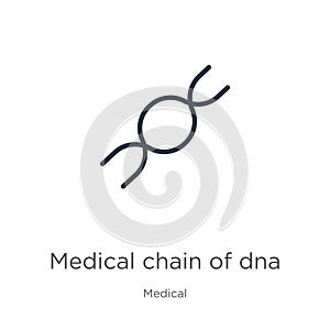 Medical chain of dna icon vector. Trendy flat medical chain of dna icon from medical collection isolated on white background.
