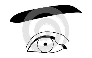 Medical Clipart, Line Drawing Illustration of Eye Disease and Sty, external hordeolum