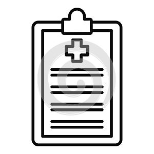 Medical clipboard icon, outline style