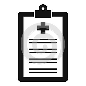 Medical clipboard icon, simple style