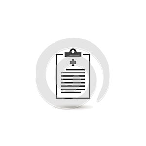 Medical clipboard icon vector on white isolated background. Layers grouped for easy editing illustration.