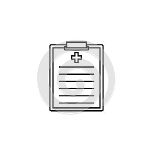 Medical clipboard line icon, medical form
