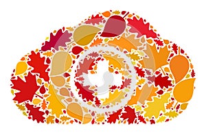 Medical Cloud Autumn Collage Icon with Fall Leaves