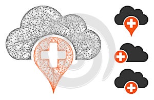 Medical Cloud Polygonal Web Vector Mesh Illustration