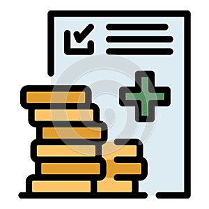 Medical compensation icon vector flat