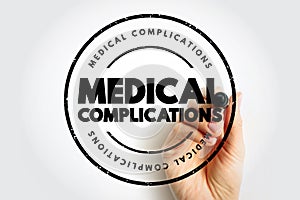 Medical complications - unfavorable result of a disease, health condition, or treatment, text concept for presentations and