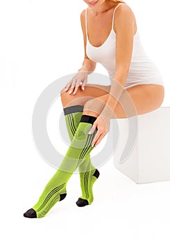 Medical Compression Stockings for varicose veins and venouse therapy. Compression Hosiery.