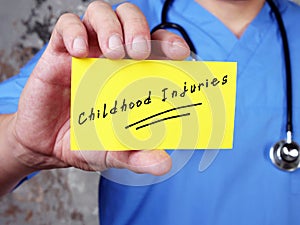 Medical concept about Childhood Injuries  with sign on the sheet