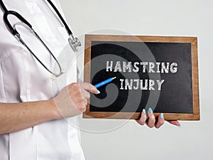 Medical concept about HAMSTRING INJURY with inscription on the chalkboard