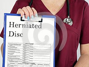 Medical concept about Herniated Disc with phrase on the page photo