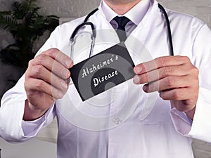 Medical concept meaning Alzheimer`s Disease with phrase on the piece of paper