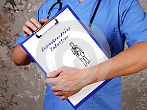 Medical concept meaning Angiostrongylus Infection with inscription on the sheet photo