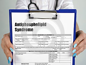 Medical concept meaning Antiphospholipid Syndrome with phrase on the sheet