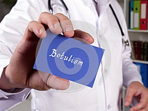 Medical concept meaning Botulism   with phrase on the piece of paper