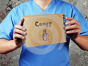 Medical concept meaning Campy  with sign on the page photo