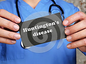 Medical concept meaning Huntington`s disease with phrase on the sheet