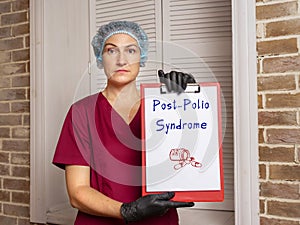Medical concept meaning Post-Polio Syndrome with inscription on the sheet