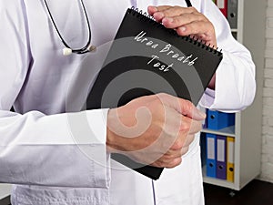 Medical concept meaning Urea Breath Test with inscription on the page