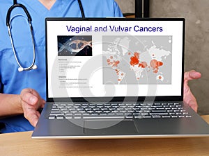 Medical concept meaning Vaginal and Vulvar Cancers  with sign on the piece of paper photo
