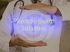 Medical concept meaning Yersinia pestis Infection with inscription on the piece of paper photo