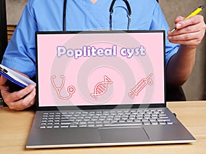 Medical concept about Popliteal cyst with phrase on the sheet photo