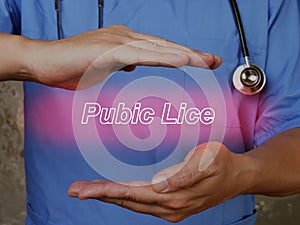 Medical concept about Pubic Lice  with sign on the page