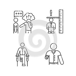 Medical condition linear icons set