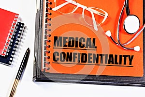 Medical confidentiality. The inscription on the folder,