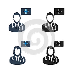 Medical Consultant Icon Set.