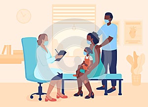 Medical consultation flat color vector illustration