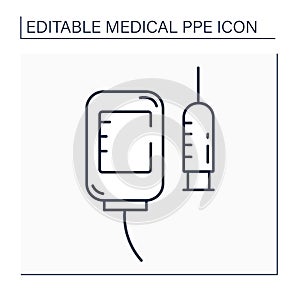 Medical consumables line icon photo