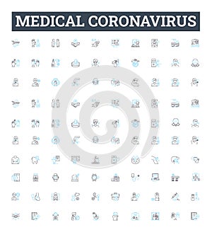 Medical coronavirus vector line icons set. Virus, Coronavirus, Medical, Covid-9, Outbreak, Disease, Contagious