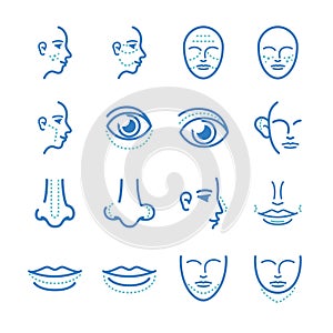 Medical: Cosmetic surgery icons set