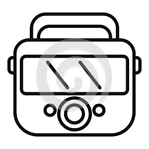 Medical cross defibrillator icon outline vector. Health care